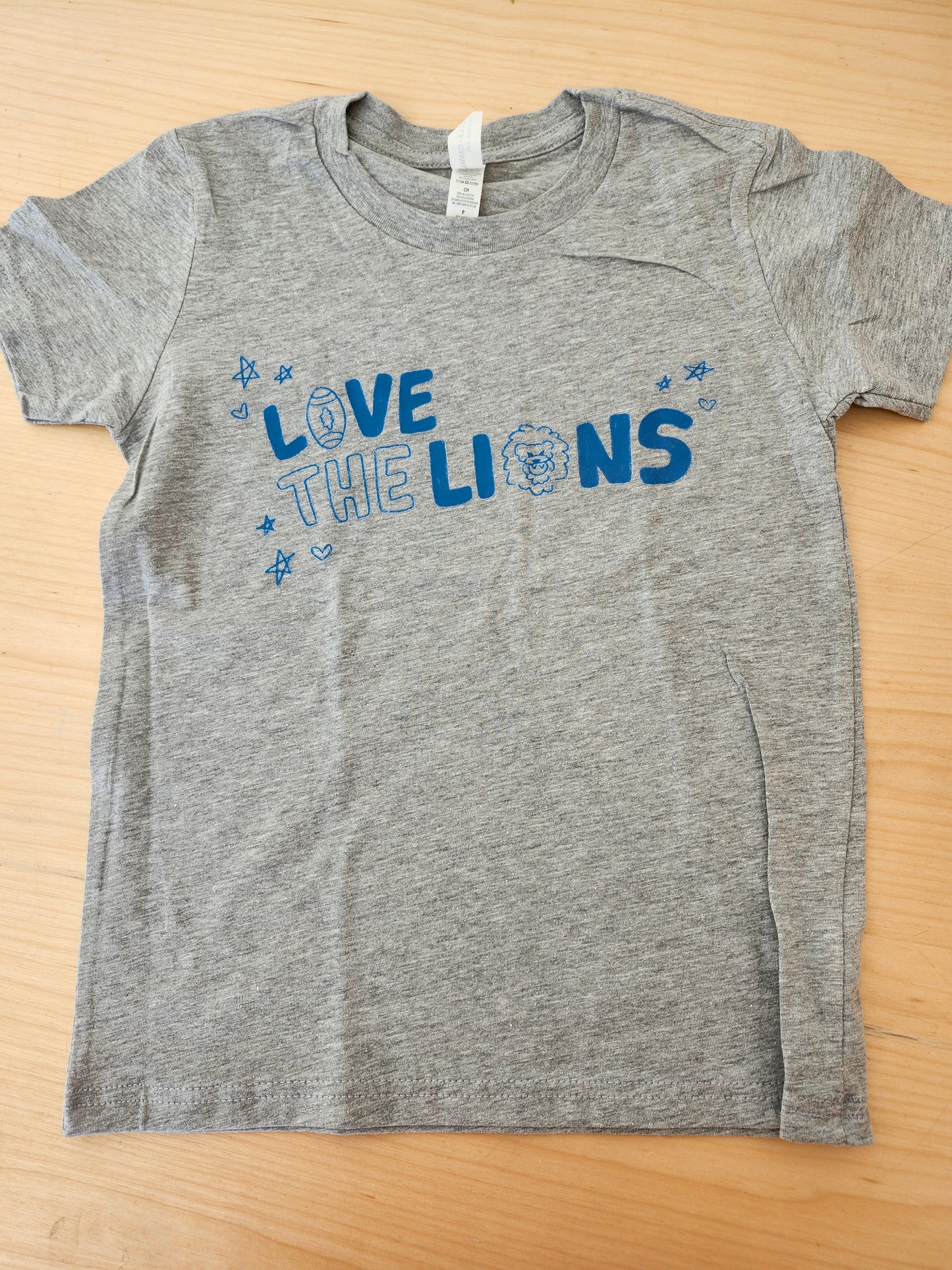 Detroit Love Lions Youth T-Shirt - Heather Grey