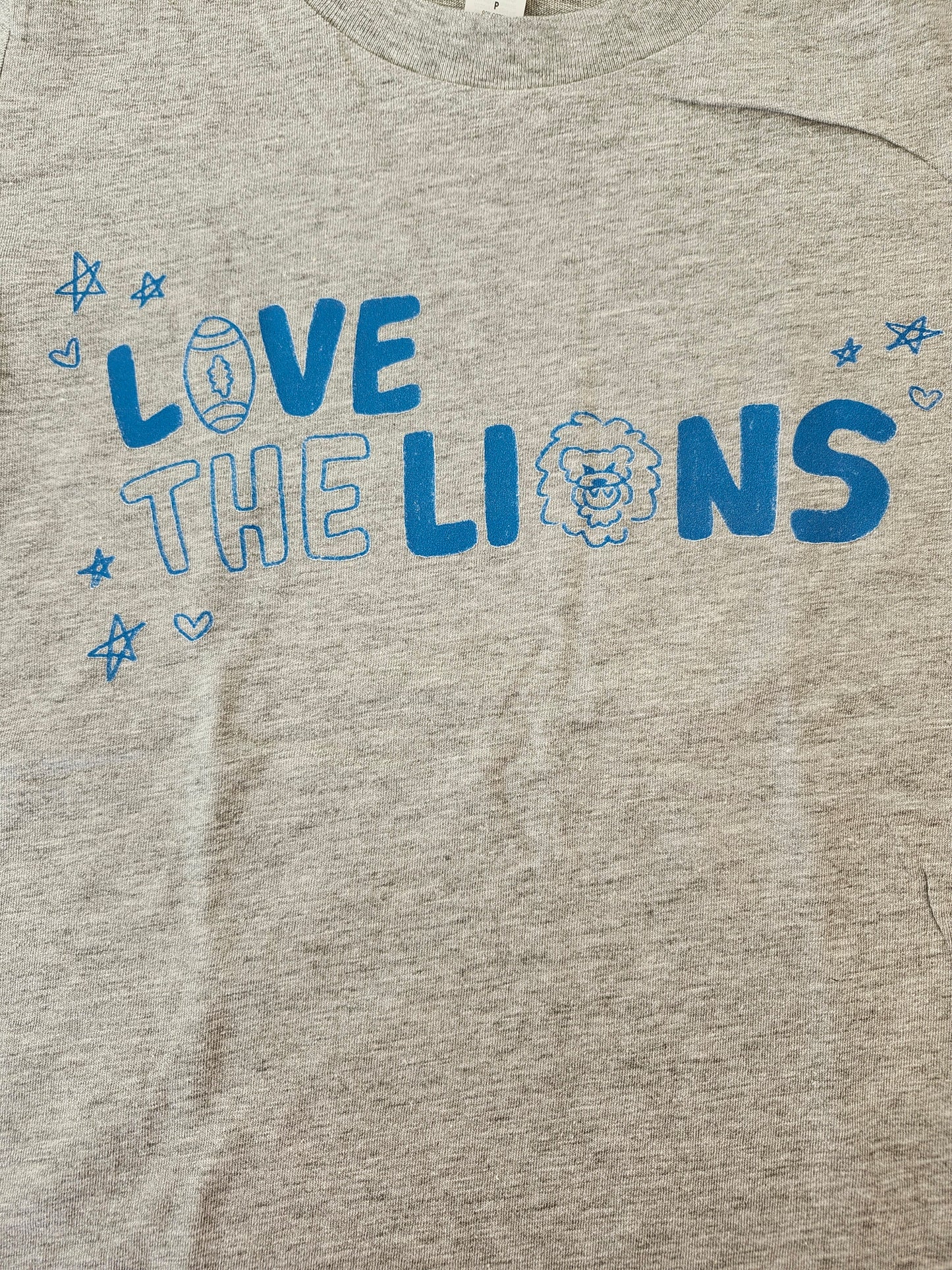 Detroit Love Lions Youth T-Shirt - Heather Grey