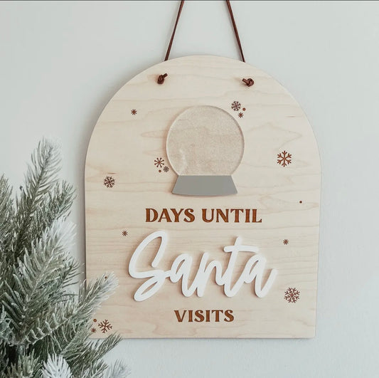 Snow Globe Dry Erase Christmas Countdown Sign