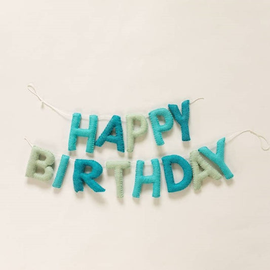 Happy Birthday Mini Garland - Blue