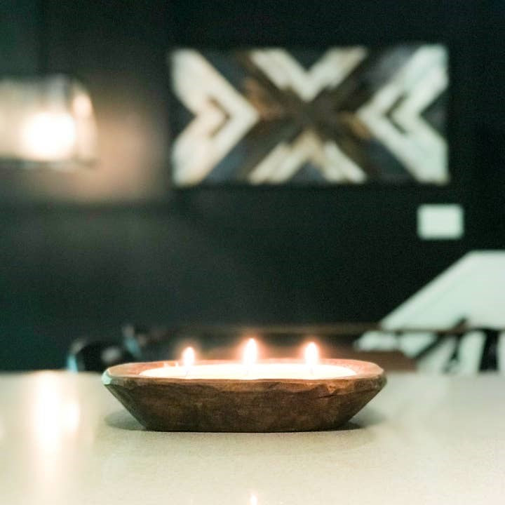 Cozy Cabin Dough Bowl Candle