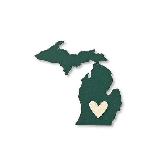 Michigan w/ Heart On East Lansing Magnet