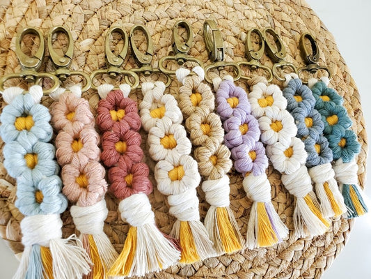 Flower Macrame Keychain