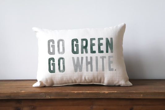 Michigan State Go Green Go White Pillow