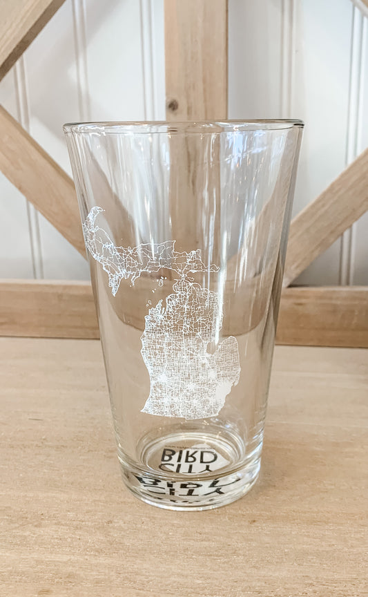 Michigan Map Pint Glass