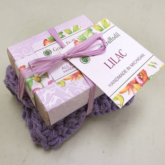 Lilac Soap & Washcloth Gift Set