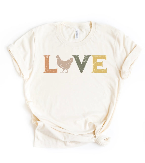 Vintage Farm Love Chicken Graphic Tee