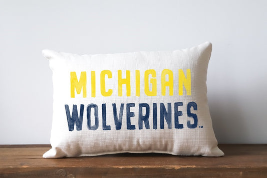 Michigan Wolverines Poster Tones Pillow