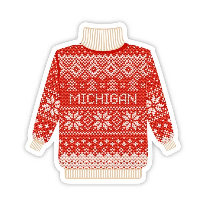 Michigan Fair Isle Sweater Sticker