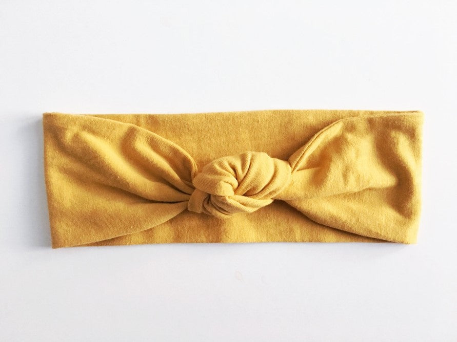 Mustard Yellow Top Knot Headband