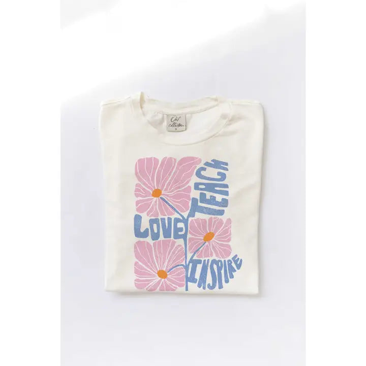 Teach Love Inspire Mineral Washed Graphic Top