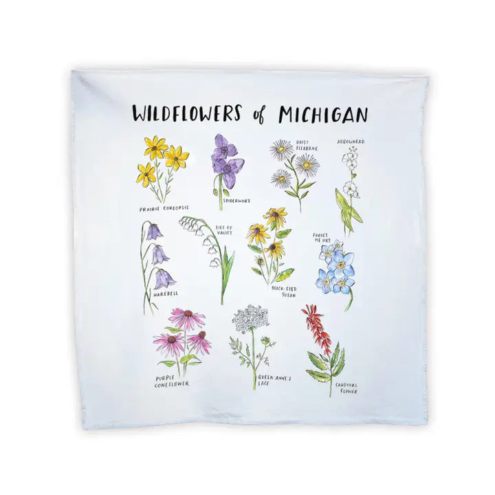 Michigan Wildflowers Tea Towel