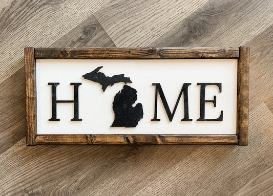 Michigan Home Wood Laser 3D Sign