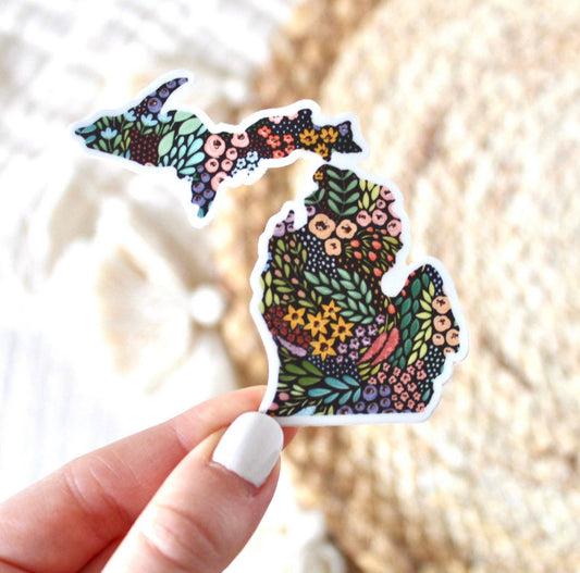 Michigan Floral State Sticker