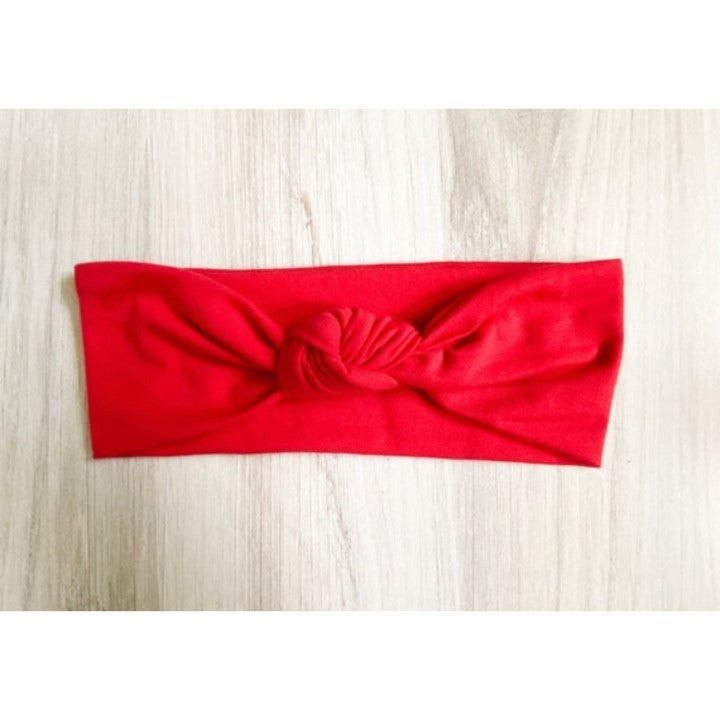 Red Top Knot Headband